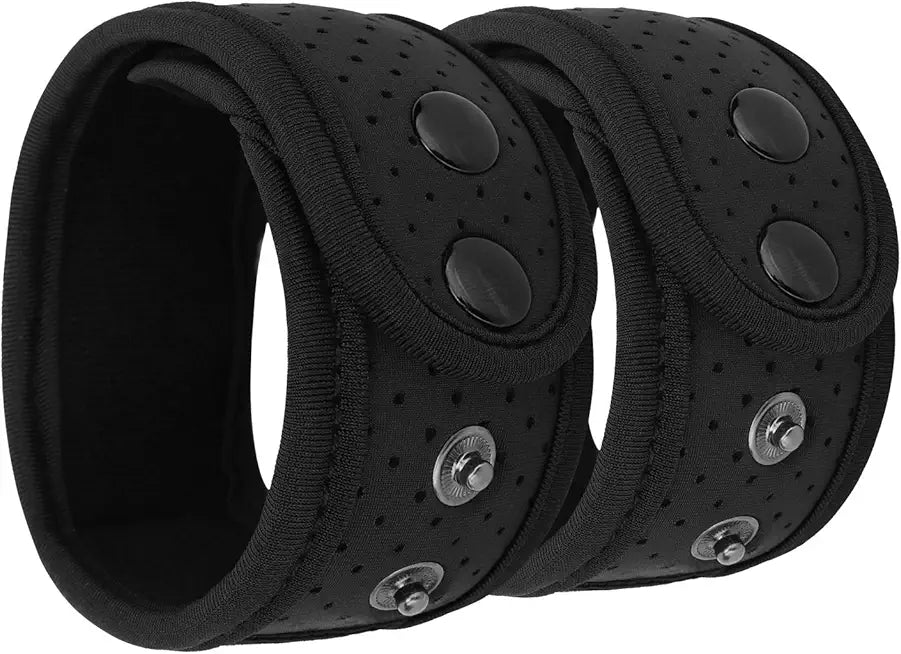 Black 2-Pack Adjustable Ankle Strap Fitness Tracker Band with Mesh Pouch P239897