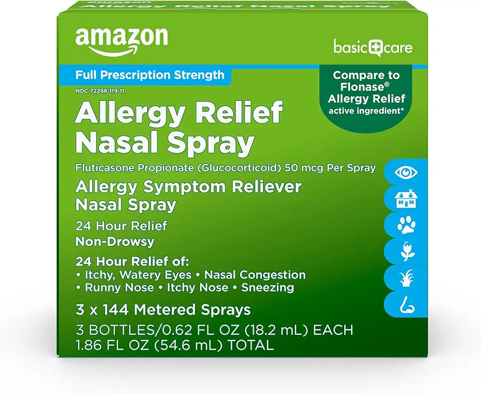 24-Hour Allergy Relief Nasal Spray 50 mcg 0.62 fl oz Pack of 3 E40526