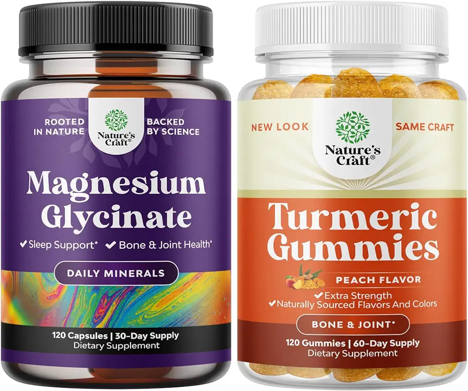 Pure Magnesium Glycinate 400mg and Turmeric Gummies Peach Flavor T115