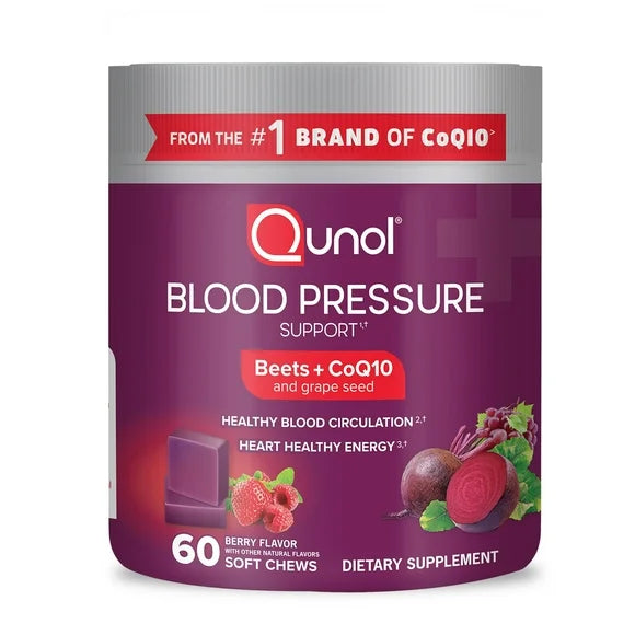 Blood Pressure Support Soft Chews 680mg Beet CoQ10 Grape Seed 60 Count V211