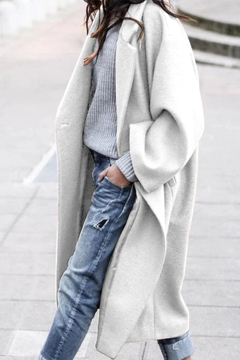 Casual Solid Button Turndown Collar Outerwear B89904