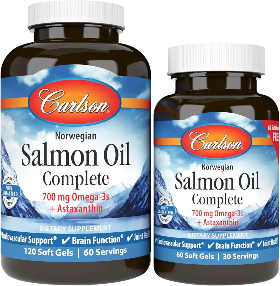 Salmon Oil 700 mg Omega-3s Astaxanthin 120+60 Softgels O725