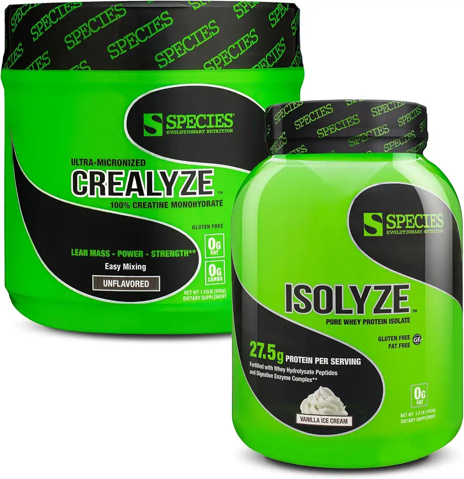 Vanilla Ice Cream Whey Protein 44 Servings and Creatine Powder Z5512