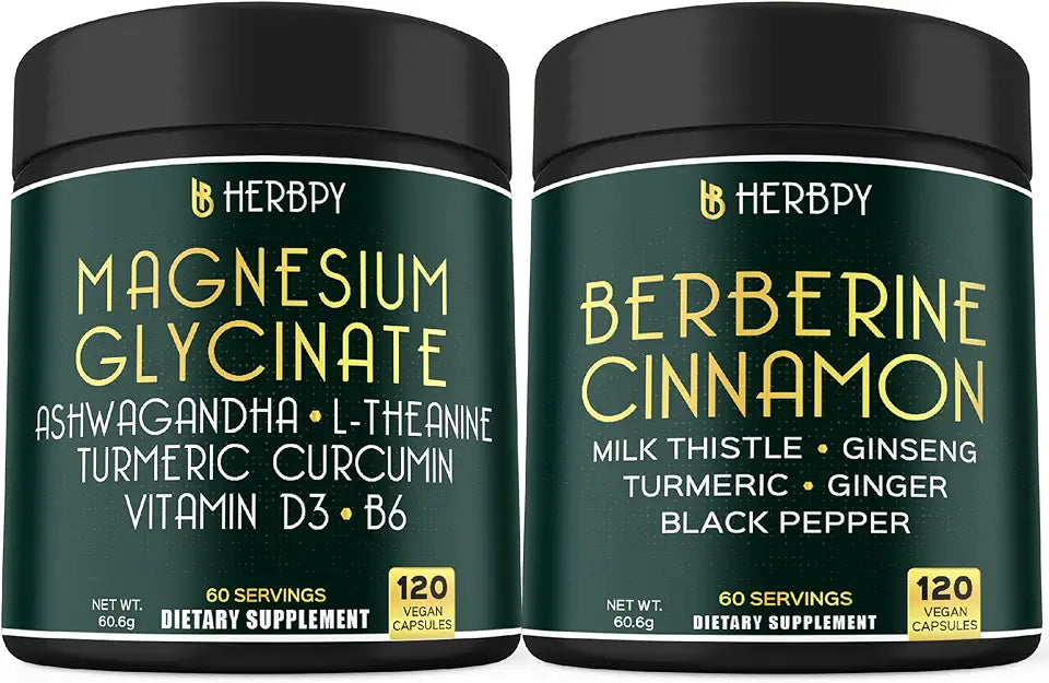 6in1 Magnesium Glycinate & 7in1 Berberine HCl Supplement J402722